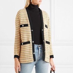 Maje Woman Tweed Jacket Yellow